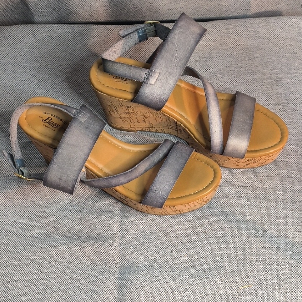 Gray Wedge Sandals